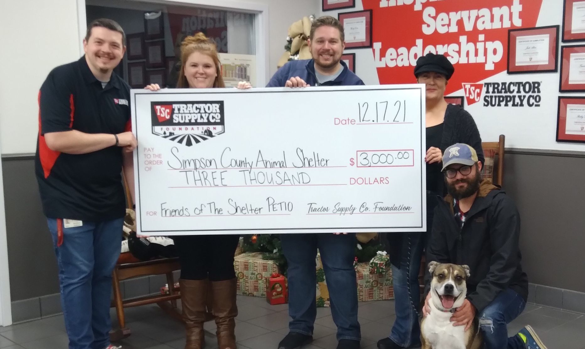 Tractor Supply presents check donation for PETIO Project